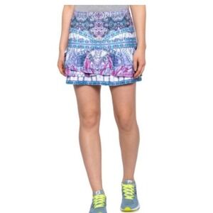 LUCKY IN LOVE Ruched Tiered Mini‎ Skort Skit Golf Tennis Size Small